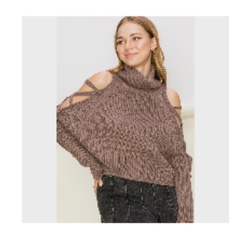 Tie up sleeve crop sweater